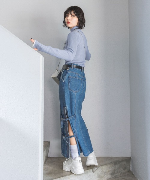 PAGEBOY(ページボーイ)の「サイドベルトデニムスカート(デニムスカート・レディース・ブルー/ブラック・SMALL/MEDIUM)」の20枚目の写真