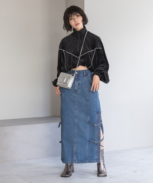 PAGEBOY(ページボーイ)の「サイドベルトデニムスカート(デニムスカート・レディース・ブルー/ブラック・SMALL/MEDIUM)」の21枚目の写真
