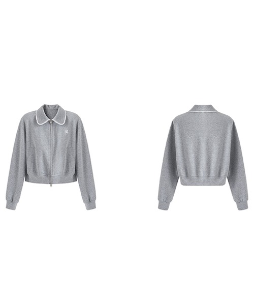 Fano Studios（ファノ ストゥディオズ）の「レース付 ステンカラー ショートブルゾン FQ24W002【Fano Studios】（ブルゾン・レディース・グレー・L/M/S）」の11枚目の写真