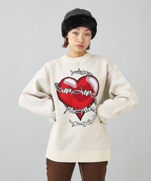 X-girl | HEART BARBED WIRE JACQUARD KNIT TOP(ニット/セーター)