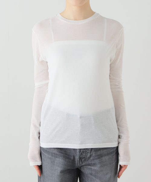 新品・タグ付き☆FRAMeWORK HTシアーロングTee　ブラウン ≪追加≫HTシアーロングTee4（Tシャツ／カットソー）｜FRAMeWORK