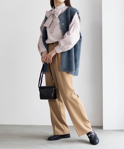 HusHusH（ハッシュアッシュ）の「HusHusH ボウタイブラウス 取り外し可（シャツ/ブラウス・レディース・チャコールグレー/グレイッシュベージュ・M/L）」の11枚目の写真