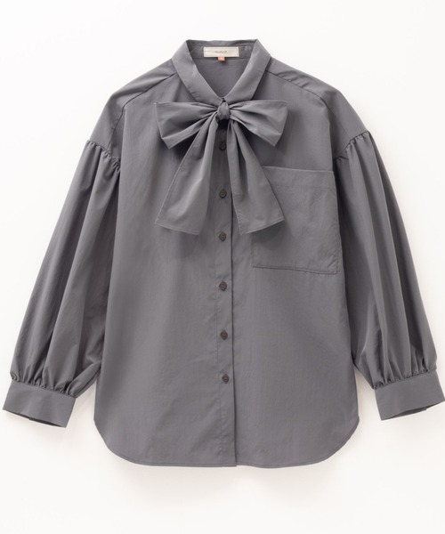 HusHusH（ハッシュアッシュ）の「HusHusH ボウタイブラウス 取り外し可（シャツ/ブラウス・レディース・チャコールグレー/グレイッシュベージュ・M/L）」の8枚目の写真
