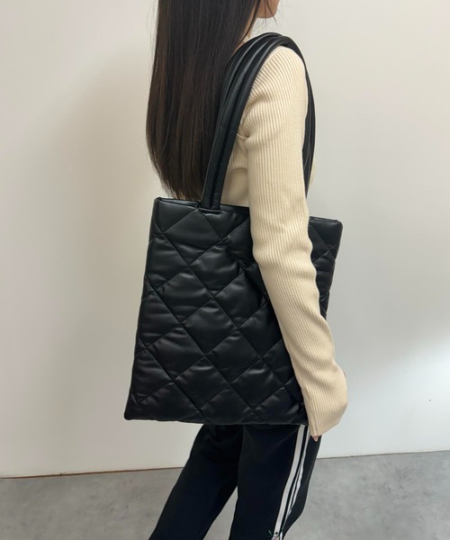 セール】Quilting flat tote bag / キルティング フラット トート