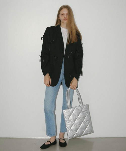 EFOLE（エフォル）の「Quilting flat tote bag / キルティング フラット トートバッグ（トートバッグ・レディース・シルバー/ブラック・FREE）」の9枚目の写真