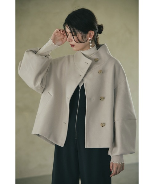 スタンドショートコート　　ベージュ かぐれ かぐれ（カグレ）の「スタンドショートコート（その他アウター）」 - WEAR