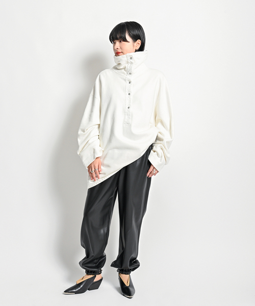 【CITYSHOP】24AW 24070042876030 B/W STANDNECK スタンドネック長袖スウェット CITYSHOP（シティーショップ）の「B/W STANDNECK スウェット