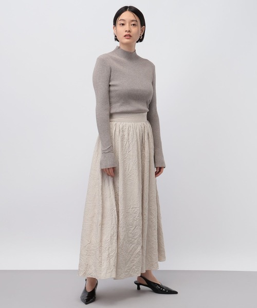 A part by（アパートバイ）の「ワッシャーボリュームスカート（スカート・レディース・ライトベージュ/ネイビー・FREE）」の8枚目の写真