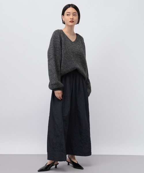 A part by（アパートバイ）の「ワッシャーボリュームスカート（スカート・レディース・ライトベージュ/ネイビー・FREE）」の10枚目の写真