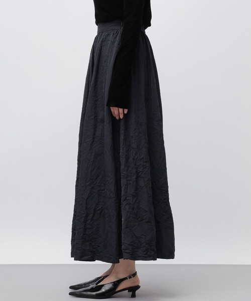 A part by（アパートバイ）の「ワッシャーボリュームスカート（スカート・レディース・ライトベージュ/ネイビー・FREE）」の14枚目の写真