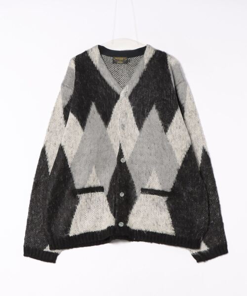カーディガン HOUSTON / MOHAIR TOUCH CARDIGAN (DAIAMOND)ダイア柄 モヘアタッチ 起毛 ニット カーディガン セール】HOUSTON / MOHAIR TOUCH CARDIGAN (DAIAMOND)ダイア柄