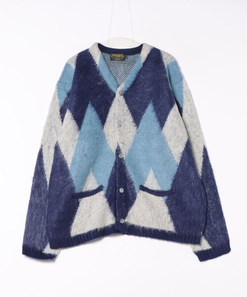 カーディガン HOUSTON / MOHAIR TOUCH CARDIGAN (DAIAMOND)ダイア柄 モヘアタッチ 起毛 ニット カーディガン セール】HOUSTON / MOHAIR TOUCH CARDIGAN (DAIAMOND)ダイア柄