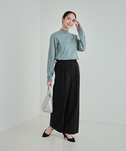 SHOO・LA・RUE（シューラルー）の「【高レビュー/洗える】ちくちくしにくい なめらかハイネックニット（ニット/セーター・レディース・グリーン系/オフホワイト/グレー/ブラック/ベビーピンク/ライトブルー・02/03/04）」の16枚目の写真