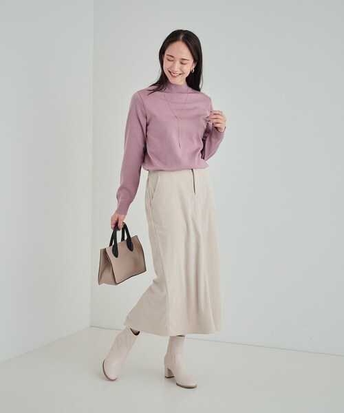 SHOO・LA・RUE（シューラルー）の「【高レビュー/洗える】ちくちくしにくい なめらかハイネックニット（ニット/セーター・レディース・グリーン系/オフホワイト/グレー/ブラック/ベビーピンク/ライトブルー・02/03/04）」の20枚目の写真