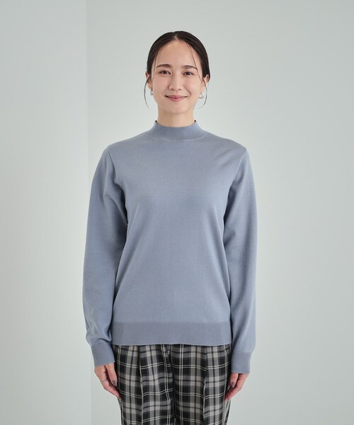 SHOO・LA・RUE（シューラルー）の「【高レビュー/洗える】ちくちくしにくい なめらかハイネックニット（ニット/セーター・レディース・グリーン系/オフホワイト/グレー/ブラック/ベビーピンク/ライトブルー・02/03/04）」の22枚目の写真