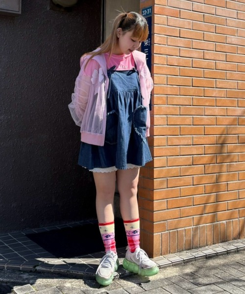 Candy Stripper（キャンディストリッパー）の「HEART DENIM MINI ワンピース（ワンピース・レディース・ブラック/インディゴブルー・2）」の4枚目の写真