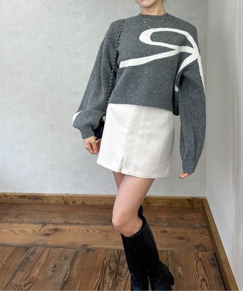 Per sist ence(パーシエンス)の「アルパカタッチリボンニット(ニット/セーター・レディース・チャコールグレー/ブラウン/アイボリー/ブラック・FREE)」の14枚目の写真