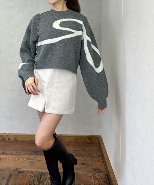 Per sist ence(パーシエンス)の「アルパカタッチリボンニット(ニット/セーター・レディース・チャコールグレー/ブラウン/アイボリー/ブラック・FREE)」の6枚目の写真
