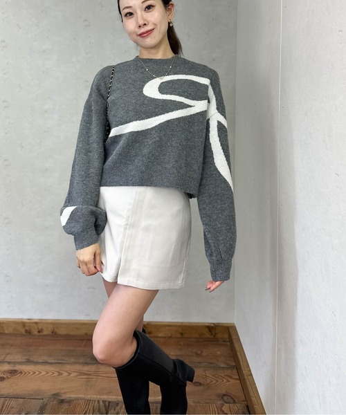 Per sist ence(パーシエンス)の「アルパカタッチリボンニット(ニット/セーター・レディース・チャコールグレー/ブラウン/アイボリー/ブラック・FREE)」の9枚目の写真