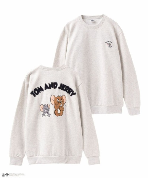 Tom&Jerry(トムアンドジェリー)の「【別注限定展開】「トムとジェリー(Tom and Jerry)」サガラ刺繍裏起毛トレーナー(スウェット・メンズ・ブルーグリーン/ライトベージュ/チャコールグレー/オートミール・M/L/XL)」の1枚目の写真