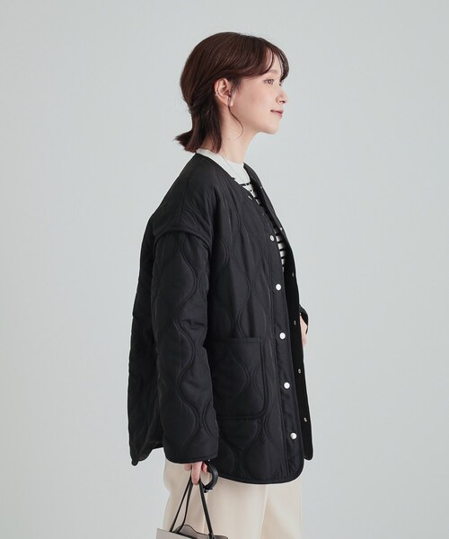 DRESKIP(ドレスキップ)の「◆【高レビュー/撥水/吸湿発熱】大人が着たい オーバーキルトブルゾン(ブルゾン・レディース・ブラック/カーキ/アイボリー・02/03/04)」の5枚目の写真