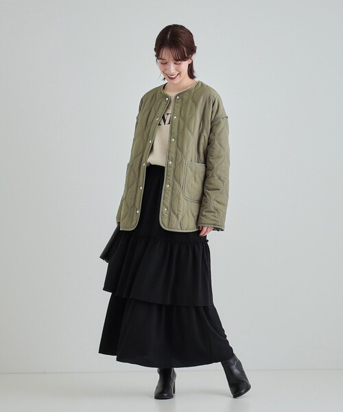 DRESKIP(ドレスキップ)の「◆【高レビュー/撥水/吸湿発熱】大人が着たい オーバーキルトブルゾン(ブルゾン・レディース・ブラック/カーキ/アイボリー・02/03/04)」の10枚目の写真