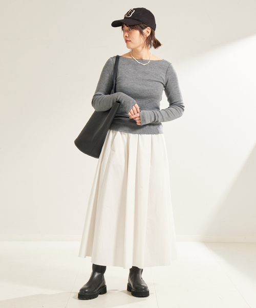 plage（プラージュ）の「《追加》typewriter cropped スカート（スカート・レディース・ブラック/キャメル/ホワイト・38/36）」の22枚目の写真