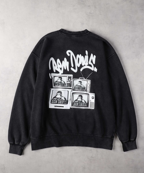 BEN DAVIS（ベンデイビス）の「【BEN DAVIS】別注 バックプリントスウェット（スウェット・メンズ・ブラック/ホワイト・M/L/XL）」の2枚目の写真