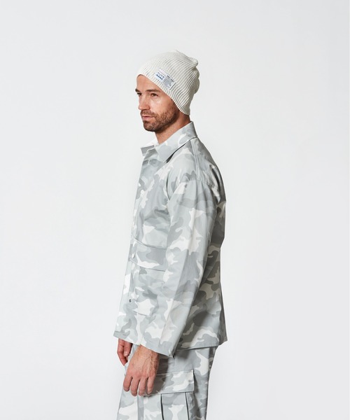 ACANTHUS(アカンサス)の「ACANTHUS:Military Shirt Jacket(ミリタリージャケット・メンズ・ホワイト/ブラック・S/M/L/XL)」の9枚目の写真