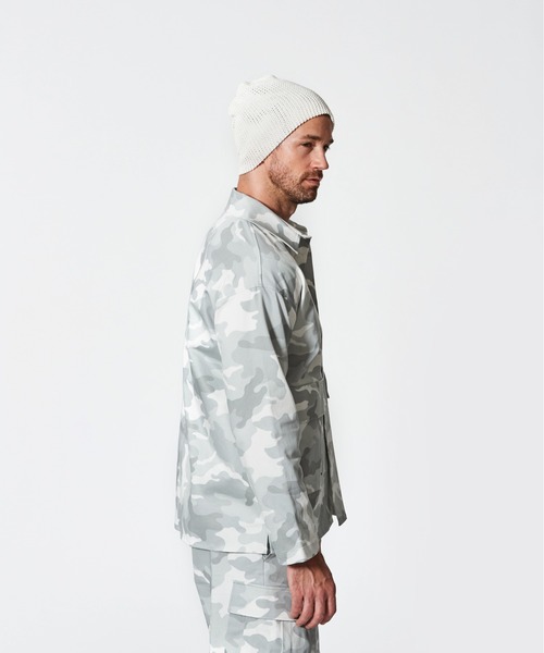 ACANTHUS(アカンサス)の「ACANTHUS:Military Shirt Jacket(ミリタリージャケット・メンズ・ホワイト/ブラック・S/M/L/XL)」の8枚目の写真