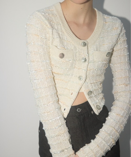 ニット セーター TWEED C/D CAMI SET ツイード カーディガン キャミ セット レディース TWEED C/D CAMI SET ツイード カーディガン キャミ セットを使っ