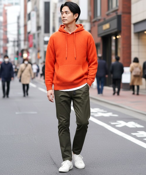 jiggys shop(ジギーズショップ)の「ふわもちニットプルオーバーパーカーフーディー(パーカー・メンズ・ブラック/グレー/ブルー/オレンジ・MEDIUM/LARGE/X-LARGE)」の19枚目の写真