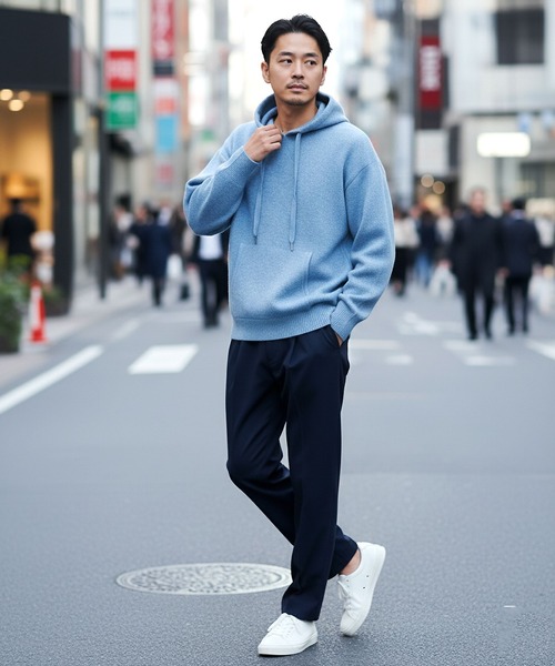 jiggys shop(ジギーズショップ)の「ふわもちニットプルオーバーパーカーフーディー(パーカー・メンズ・ブラック/グレー/ブルー/オレンジ・MEDIUM/LARGE/X-LARGE)」の22枚目の写真