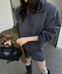 N.s（エヌドットエス）の「ポロ襟ニットカーディガン＆ニット短パンセットアップ（セットアップ）」