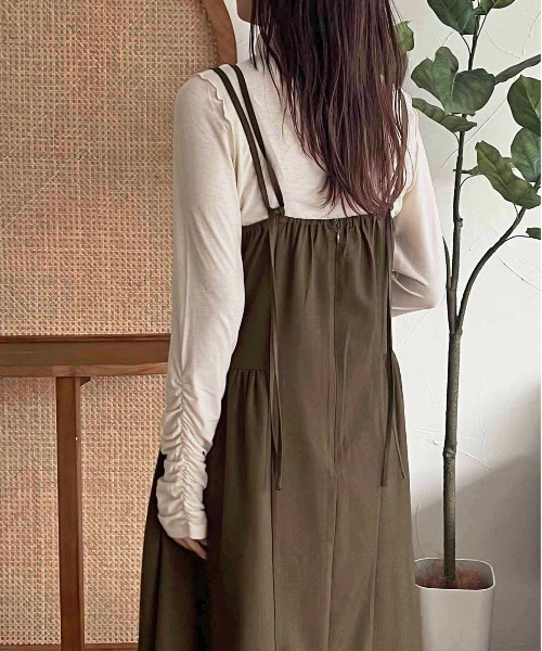 セール】【apres jour clair】ダブルストラップキャミワンピース