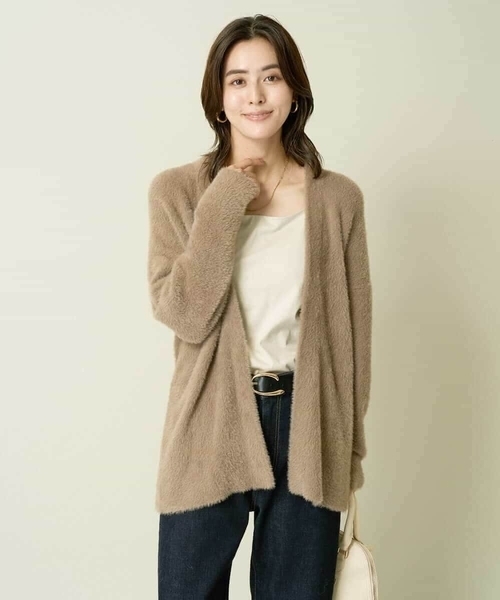 a.v.v（アーヴェヴェ）の「フェザーヤーントッパーカーディガン（カーディガン/ボレロ・レディース・アイボリー/モカ・40/38）」の8枚目の写真