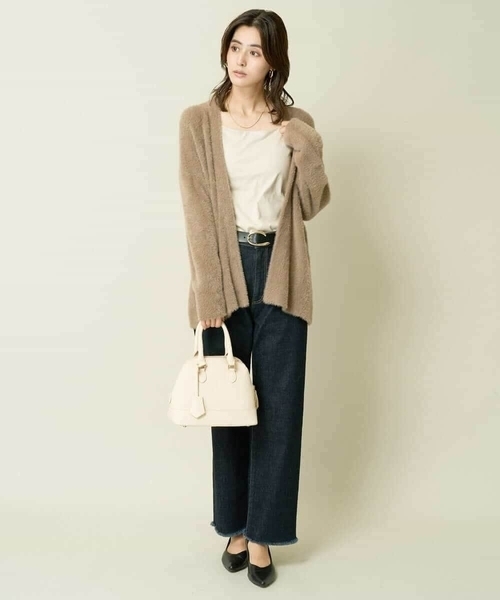 a.v.v（アーヴェヴェ）の「フェザーヤーントッパーカーディガン（カーディガン/ボレロ・レディース・アイボリー/モカ・40/38）」の12枚目の写真