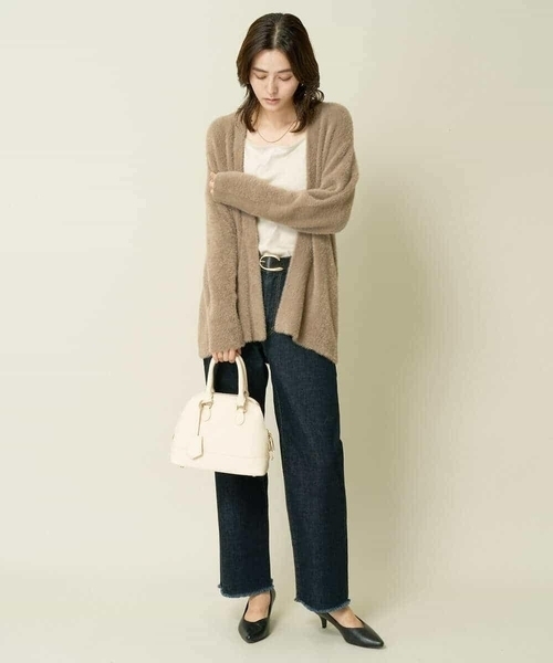 a.v.v（アーヴェヴェ）の「フェザーヤーントッパーカーディガン（カーディガン/ボレロ・レディース・アイボリー/モカ・40/38）」の13枚目の写真