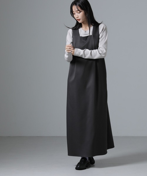 NANO universe（ナノユニバース）の「ジンジャー吸湿発熱抗菌防臭クルーネックカットソー（Tシャツ/カットソー・レディース・ブラック/ライトグレー/ホワイト・FREE）」の9枚目の写真