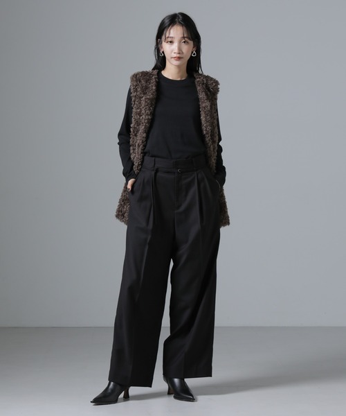 NANO universe（ナノユニバース）の「ジンジャー吸湿発熱抗菌防臭クルーネックカットソー（Tシャツ/カットソー・レディース・ブラック/ライトグレー/ホワイト・FREE）」の21枚目の写真