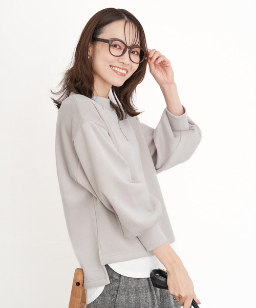 ikka（イッカ）の「ベロアコールフェイクプルオーバー（Tシャツ/カットソー・レディース・ダークベージュ/モカ/ピンク/チャコールグレー・M/L/S）」の11枚目の写真