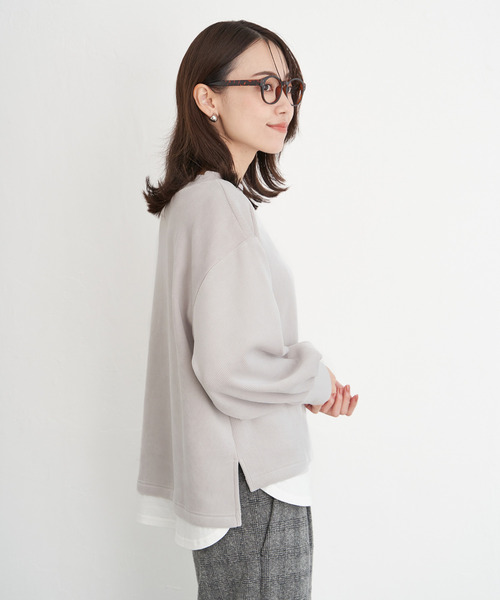 ikka（イッカ）の「ベロアコールフェイクプルオーバー（Tシャツ/カットソー・レディース・ダークベージュ/モカ/ピンク/チャコールグレー・M/L/S）」の17枚目の写真