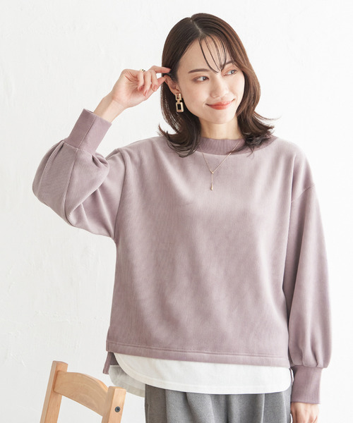 ikka（イッカ）の「ベロアコールフェイクプルオーバー（Tシャツ/カットソー・レディース・ダークベージュ/モカ/ピンク/チャコールグレー・M/L/S）」の8枚目の写真