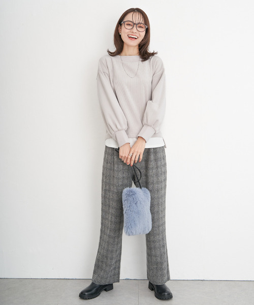 ikka（イッカ）の「ベロアコールフェイクプルオーバー（Tシャツ/カットソー・レディース・ダークベージュ/モカ/ピンク/チャコールグレー・M/L/S）」の13枚目の写真