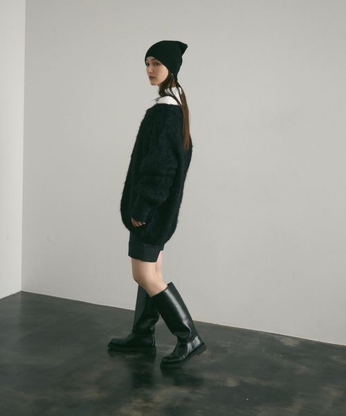 Lutim by u（ルチバイユー）の「BIG ボタン・シャギーニットカーディガン（カーディガン/ボレロ・レディース・レッド/モカ/チャコールグレー/ブラック/ナチュラル・FREE）」の12枚目の写真