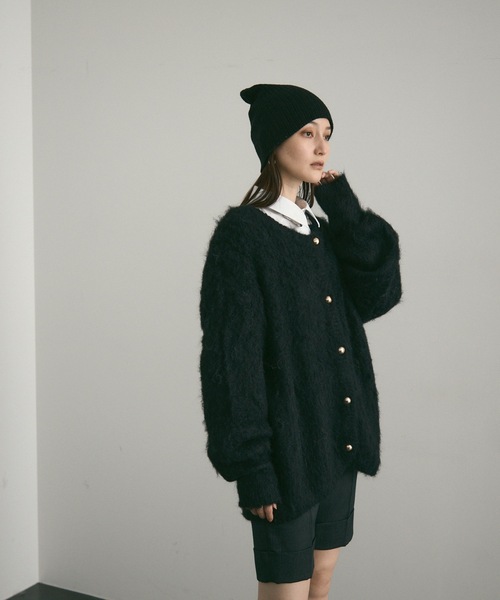 Lutim by u（ルチバイユー）の「BIG ボタン・シャギーニットカーディガン（カーディガン/ボレロ・レディース・レッド/モカ/チャコールグレー/ブラック/ナチュラル・FREE）」の15枚目の写真