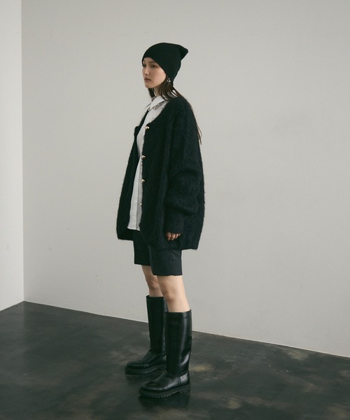 Lutim by u（ルチバイユー）の「BIG ボタン・シャギーニットカーディガン（カーディガン/ボレロ・レディース・レッド/モカ/チャコールグレー/ブラック/ナチュラル・FREE）」の20枚目の写真