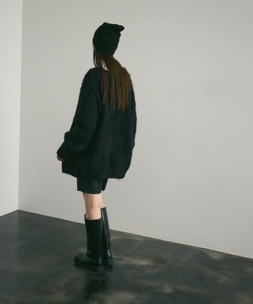 Lutim by u（ルチバイユー）の「BIG ボタン・シャギーニットカーディガン（カーディガン/ボレロ・レディース・レッド/モカ/チャコールグレー/ブラック/ナチュラル・FREE）」の21枚目の写真