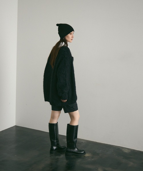 Lutim by u（ルチバイユー）の「BIG ボタン・シャギーニットカーディガン（カーディガン/ボレロ・レディース・レッド/モカ/チャコールグレー/ブラック/ナチュラル・FREE）」の22枚目の写真