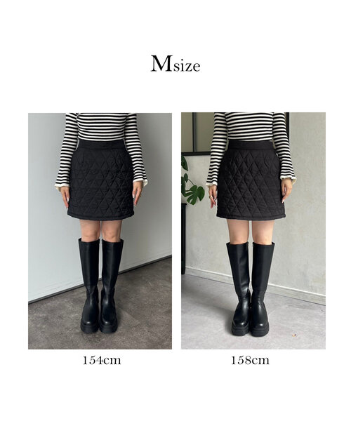 prose verse(プロズヴェール)の「キルティングミニスカート(スカート・レディース・ブラック・MEDIUM/LARGE)」の2枚目の写真